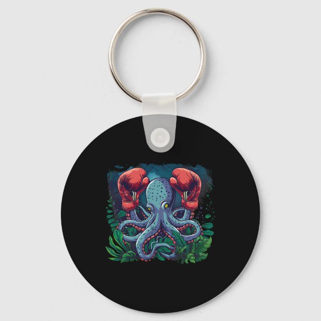 Chaveiro Boxer Octopus Lover Ocean Creature Kickboxe (Frente)