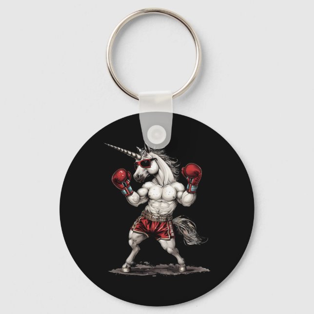 Chaveiro Boxer Unicorn Com Luvas De Boxin Engraçadas (Frente)