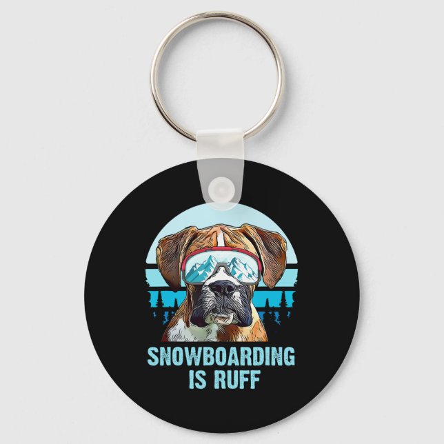 Chaveiro Boxer Winter Snowboard É Ruff Dog Lover Men Wo (Frente)