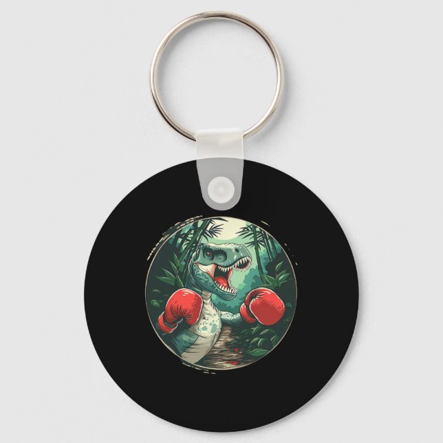 Chaveiro Boxing Dinosaur Boxer Dino Kickboxing T-rex Boxing (Frente)