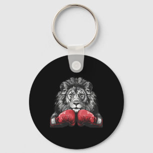 Chaveiro Boxing Lion Retrait Motif Wildlife Kickboxing Lov