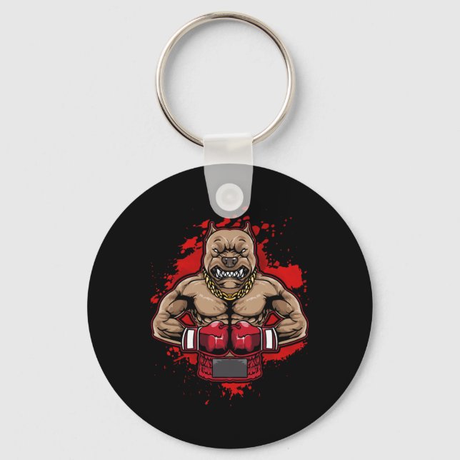 Chaveiro Boxing Pit Bull ama Pitbulls Workout Animal (Frente)