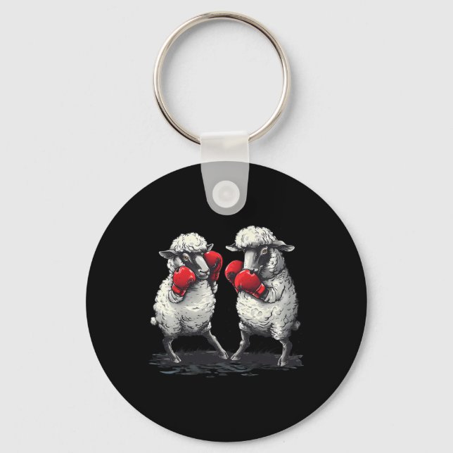 Chaveiro Boxing Sheep With Boxing Gloves Kickboxing Funny B (Frente)