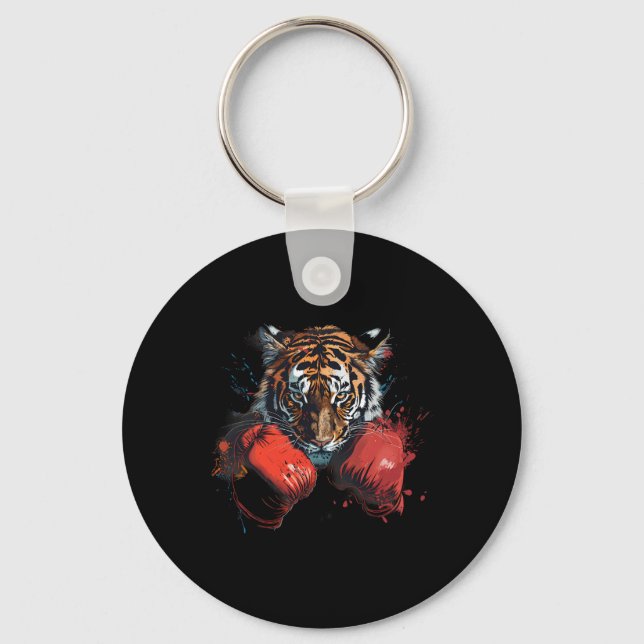 Chaveiro Boxing Tiger Lover Boxing Gloves Kickboxing Funny  (Frente)