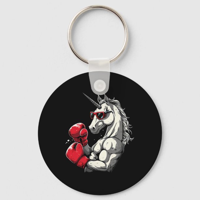 Chaveiro Boxing Unicorn with Boxing Glove Kickboxing Cute (Frente)