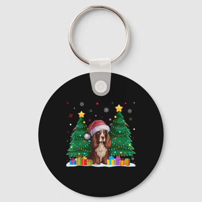 Chaveiro Boykin Spaniel Dog Amava Santa Hat Ugly Natal (Frente)