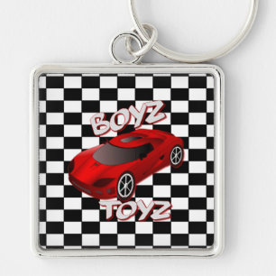 Chaveiro Boys Red Sports Car Square Key Chain