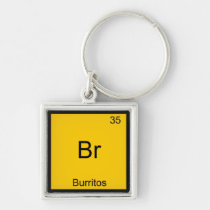Chaveiro Br - Burritos Símbolo de Elemento Químico Engraçad