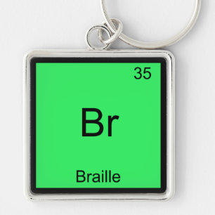 Chaveiro Br - Camiseta do Símbolo do Elemento de Química Di