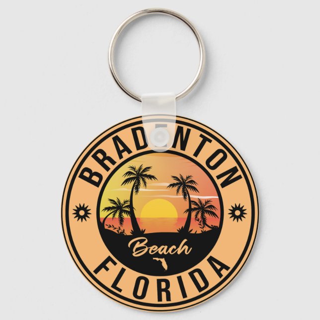 Chaveiro Bradenton Florida Souvenir Beach Viagens vintage (Frente)