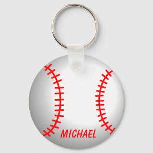 Chaveiro Branca de Beisebol Vermelho