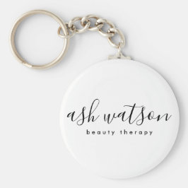 Chaveiro Branco comum de caligrafia simples moderna