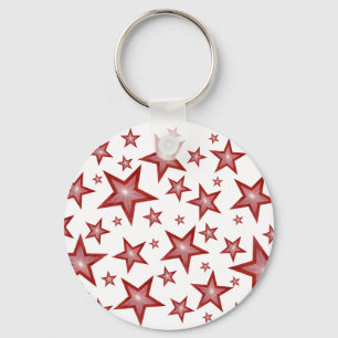chaveiro branco das estrelas vermelhas