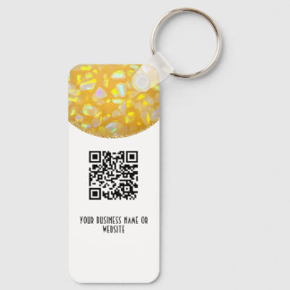 Chaveiro Branco | Elegante Código QR Brilhante Falso Chavei