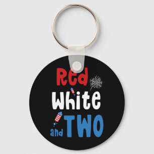 Chaveiro Branco Vermelho E Dois Aniversário 4 De Julho Amer