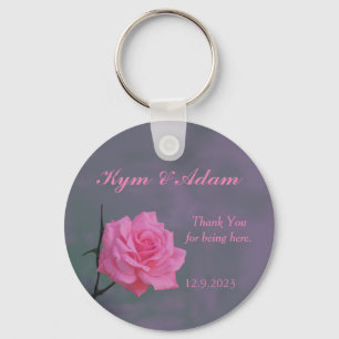 Chaveiro Brandamente anel chave Wedding personalizado rosa