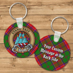Chaveiro Brasão do Clã Grant sobre Tartan