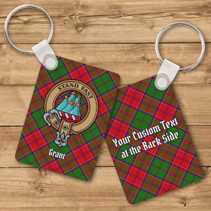 Chaveiro Brasão do Clã Grant sobre Tartan