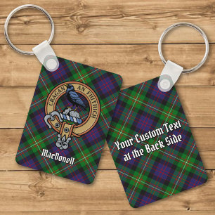 Chaveiro Brasão do Clã MacDonell de Glengarry sobre Tartan
