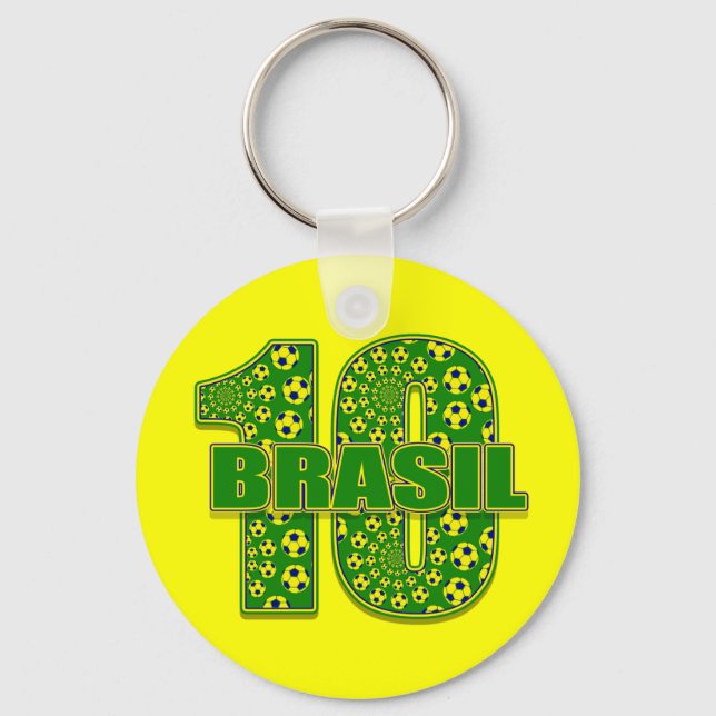 Chaveiro Brasil 10 - Brasil número 10 presentes no futebol  (Frente)