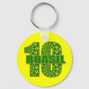 Chaveiro Brasil 10 - Presentes do futebol do futebol do