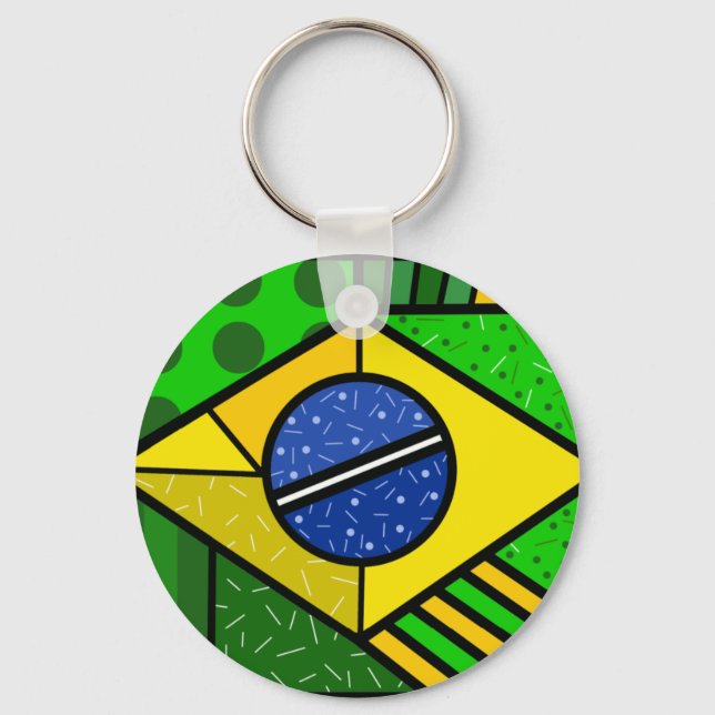 Chaveiro Brasil Brazil brazilian flag (Frente)