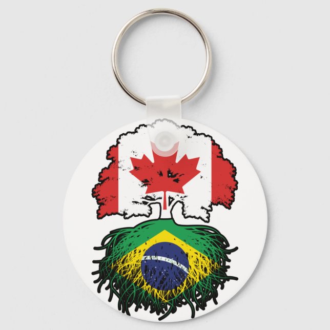 Chaveiro Brasil: Canadá, Canadá, Bandeira das Raízes das Ár (Frente)