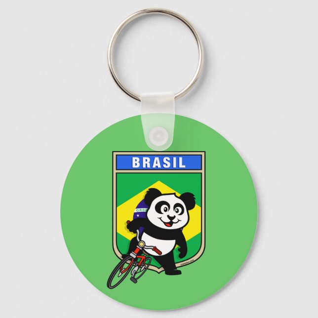 Chaveiro Brasil ciclando Panda (Frente)