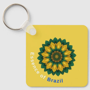 Chaveiro Brazil Banana Leaf Mandala - Essence of Brazil Key