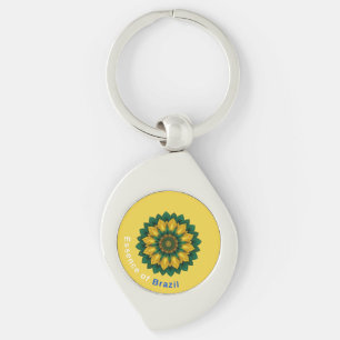 Chaveiro Brazil Banana Leaf Mandala - Essence of Brazil Key