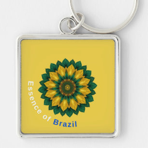 Chaveiro Brazil Banana Leaf Mandala - Essence of Brazil Key