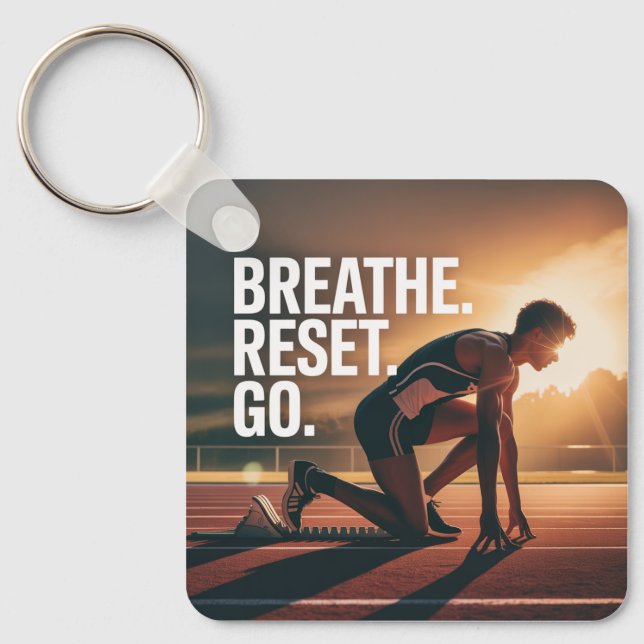 Chaveiro Breathe. Reset. Go. (Frente)