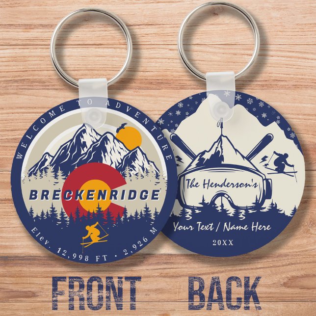 Chaveiro Breckenridge Colorado Flag Mountain Souvenir (Criador carregado)