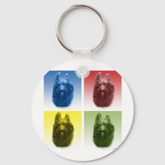 Chaveiro Briard Pop Art (Frente)