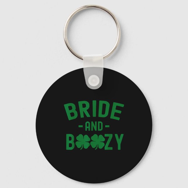 Chaveiro Bride And Boozy Irish St Patrick's Day Funny Shamr (Frente)