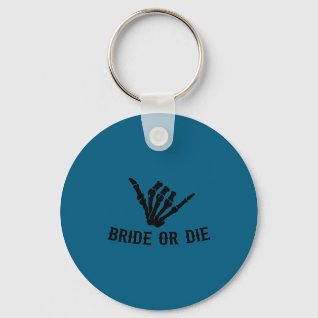 Chaveiro Bride Or Die Rockstar Skeleton Bachelorette Party  (Frente)