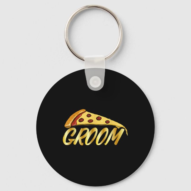 Chaveiro Bridegroom Funny Grony Pizza Padrinhos de casament (Frente)