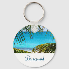 Chaveiro Bridesmaid de Casamento Tropical de Praia Turquesa