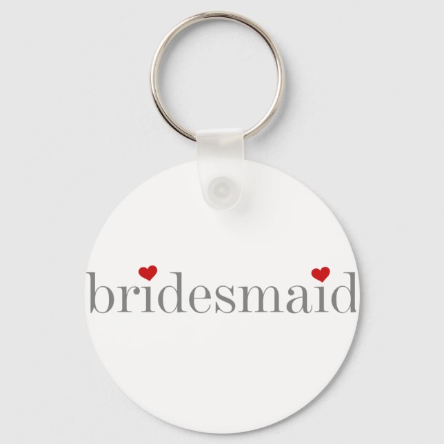 Chaveiro Bridesmaid de Texto da cinza (Frente)
