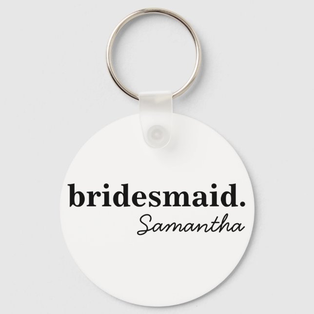 Chaveiro Bridesmaid do Chá de panela Moderno Personalizado (Frente)