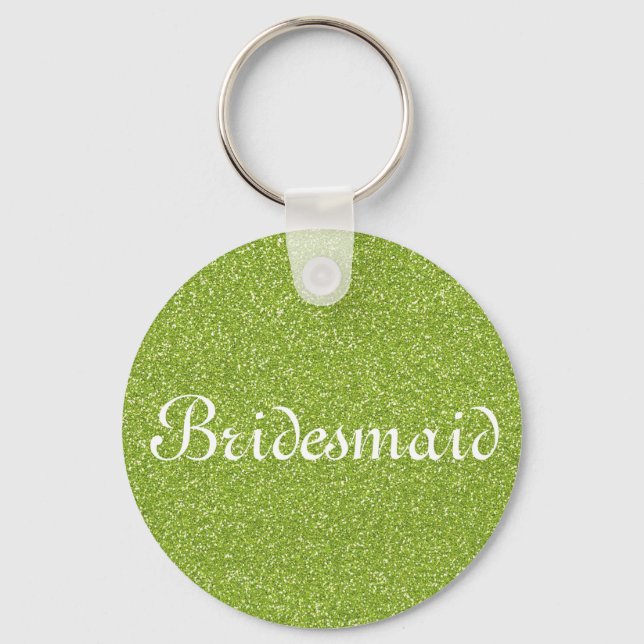 Chaveiro Bridesmaid Personalizada com Brilho Verde (Frente)