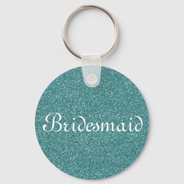Chaveiro Bridesmaid Personalizada com Brilho Verde (Frente)