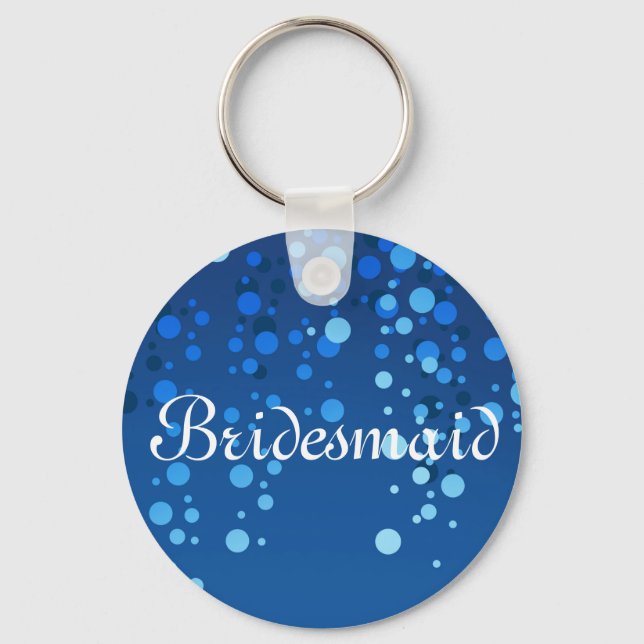 Chaveiro Bridesmaid Personalizada com Glitter Azul (Frente)