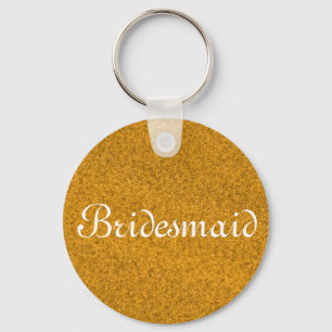 Chaveiro Bridesmaid Personalizada com Glitter Dourada