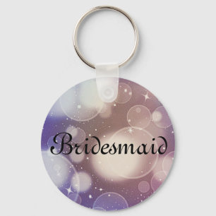 Chaveiro Bridesmaid Personalizada com Glitter Roxo
