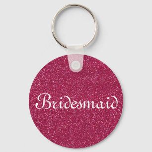 Chaveiro Bridesmaid Personalizada com Glitter Roxo