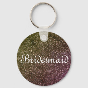 Chaveiro Bridesmaid Personalizada com Glitter Roxo