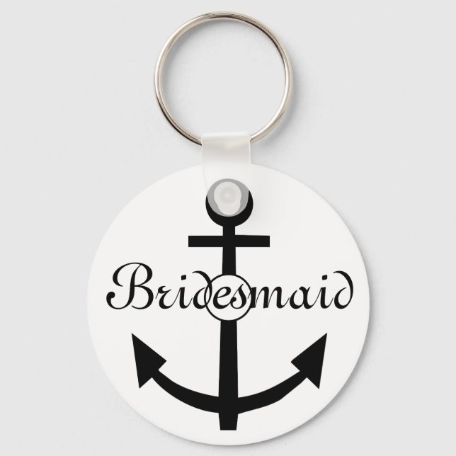 Chaveiro Bridesmaid Personalizada de Âncora Náutica (Frente)