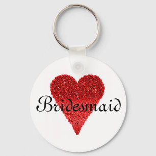 Chaveiro Bridesmaid Personalizada do Coração Vermelho Gli