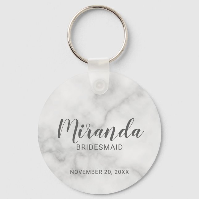 Chaveiro Bridesmaid Personalizado de Script Moderno (Frente)